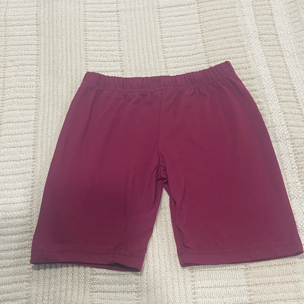 Kids Stretch Bike Shorts in Burgundy